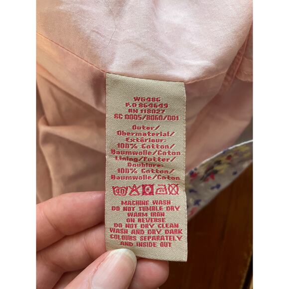 Boden Short Skirt 12R Lined Floral All Cotton Gray Yellow Pink Flowers Size Zip - Picture 6 of 11